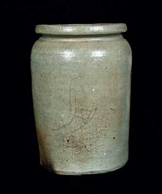 1/2 Gal. Stoneware Jar with Incised Bird, possibly VA