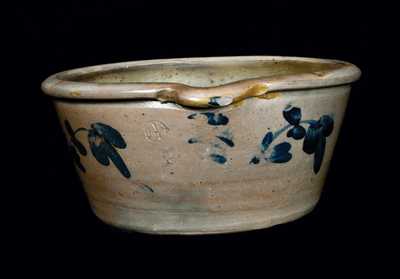 Stoneware Milkpan att. R. J. Grier, Chester Co., PA