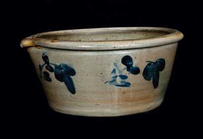 Stoneware Milkpan att. R. J. Grier, Chester Co., PA