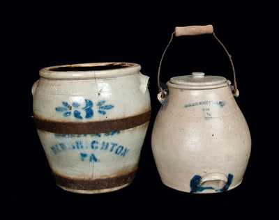 Lot of Two: Stoneware Crock and Stoneware Batter Pail