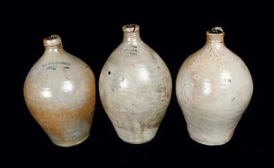 Lot of Three Early New England Stoneware Jugs