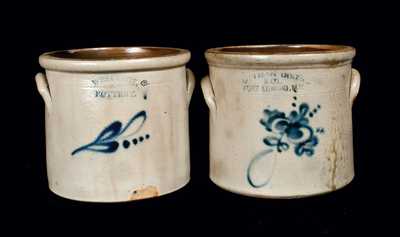 Lot of Two: FORT EDWARD and WEST TROY, NY Stoneware Crocks