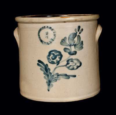 2 Gal. N. Clark Jr. Stoneware Crock with Floral Decoration