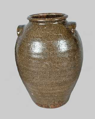 3 Gal. Alkaline Glazed Southern Ovoid Stoneware Jar with Inscription at Collar