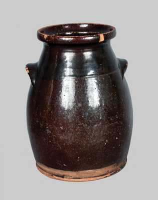 Manganese Glazed Redware Churn