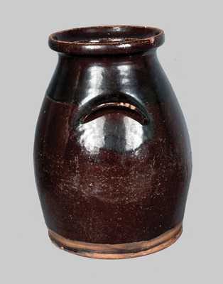 Manganese Glazed Redware Churn