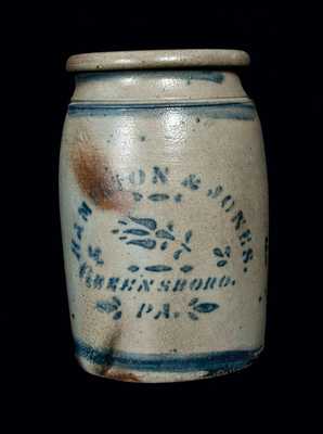 HAMILTON & JONES / GREENSBORO, PA 1 Gal. Stoneware Crock