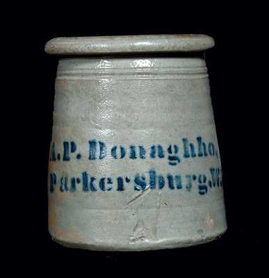 A. P. DONAGHHO Stoneware "Top Hat" Wax Sealer Canning Jar
