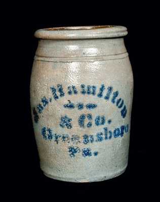 JAS. HAMILTON & CO. / GREENSBORO, PA Stoneware Crock