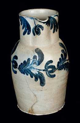 2 Gal. Floral Decorated Baltimore Stoneware Pitcher, circa 1835