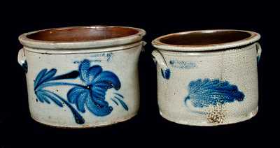 Lot of Two: COWDEN & WILCOX / HARRISBURG, PA Stoneware Butter Crocks