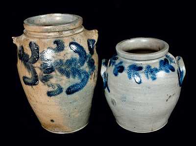 Lot of Two: Ovoid Stoneware Crocks circa 1830, Baltimore and Philadelphia