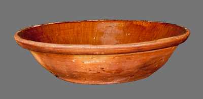 Extremely Rare HEART & CROFT Redware Bowl, Chambersburg, PA, circa 1870