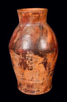 Rare Large-Sized Redware Vase, Stamped SPEESE & SON / GETTYSBURG, PA