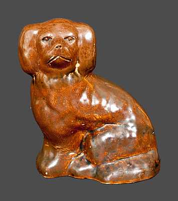 Albany Slip Stoneware Spaniel Figure, Midwestern