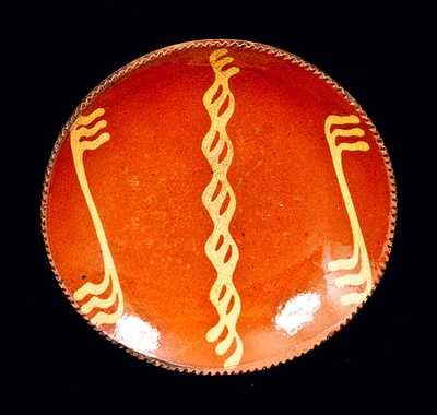 Slip-Decorated Pennsylvania Redware Plate