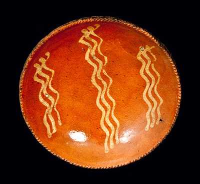 Pennsylvania Slip-Decorated Redware Plate