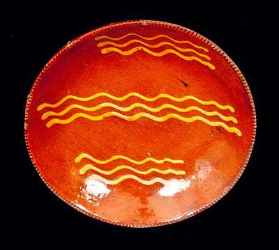 Pennsylvania Slip-Decorated Redware Plate
