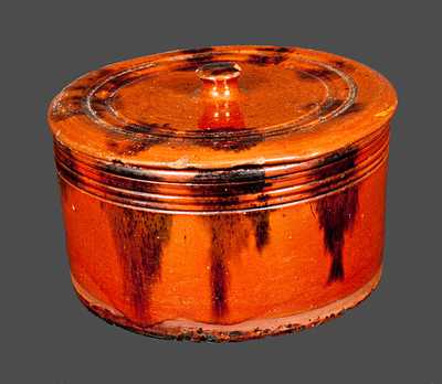 Connecticut Redware Butter Crock with Lid