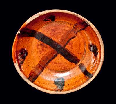 Redware Dish with Manganese Decoration