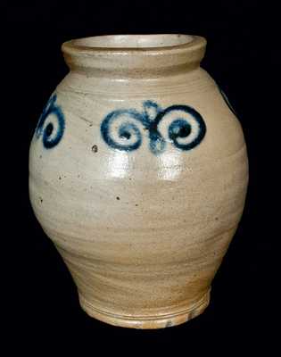 18th Century Ovoid Stoneware Jar, New York City or Cheesequake, New Jersey