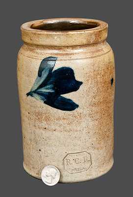 Signed R.C.R., Richard Remmey, Philadelphia, PA, Quart-Sized Stoneware Crock