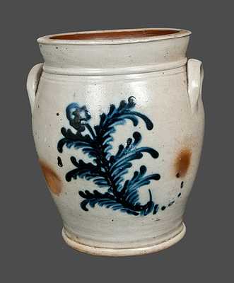 1 Gal. New Jersey Stoneware Crock with Slip-Trailed Decoration