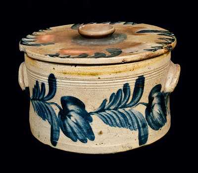 Richard Remmey, Philadelphia, PA, Stoneware Butter Crock with a Lid