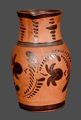 Fine Large-Sized Tanware Pitcher, New Geneva, PA origin, circa 1875