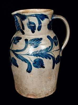 Exceptional B. C. MILBURN, Alexandria, VA Stoneware Pitcher with Floral Decoration