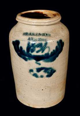 CLARK & FOX / ATHENS Stoneware Crock with 1834 Date