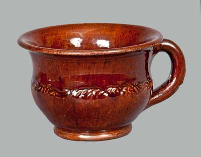 Redware Porringer with Coggled Design att. Jacob Heart, Chambersburg, PA