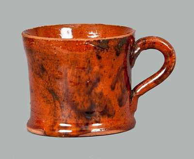 Diminutive Redware Mug with Manganese Decoration