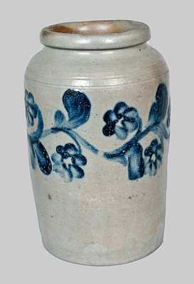 Stoneware Jar with Elaborate Floral Decoration, attrib. Henry Remmey, Philadelphia, c1830