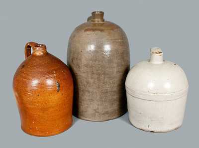 Lot of Three: Stoneware Jugs including COWDEN & WILCOX