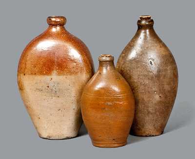 Lot of Three: Early Stoneware Flasks