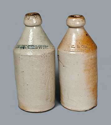 Lot of Two: Stoneware Bottles with Impressed Advertising