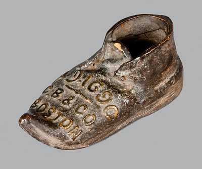 Pottery Shoe with Boston Advertising