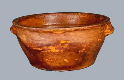 Handled Redware Bowl