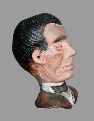 Very Rare Anna Pottery Abraham Lincoln Stoneware Death Mask, 1877