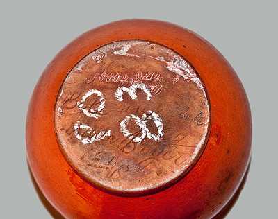 Rare Signed Isaac Boyer / 1848 Redware Sugar Bowl (Adams County, PA)