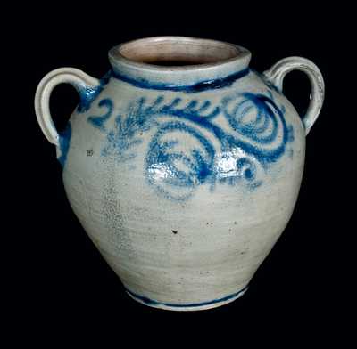 Extremely Rare and Important c1750 Stoneware Jar, Kemple Pottery, Ringoes, NJ