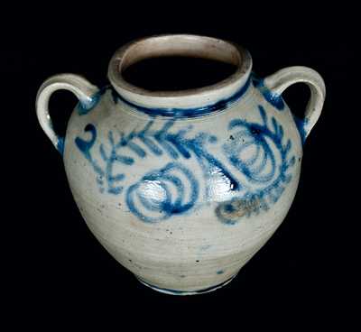 Extremely Rare and Important c1750 Stoneware Jar, Kemple Pottery, Ringoes, NJ