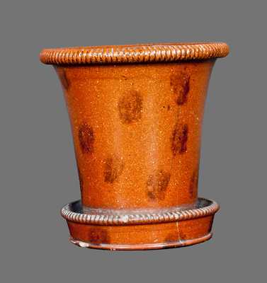 Rare V. RUDOLPH / SHIPPENSBURG, PA Redware Flowerpot