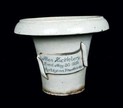 Rare Monumental Stoneware Memorial Urn attrib. Anna Pottery, Anna, IL