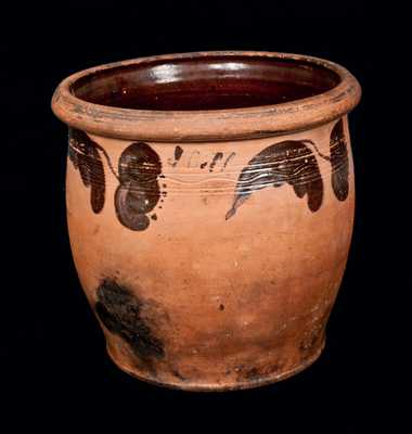 Very Rare Redware Jar Hand-Signed