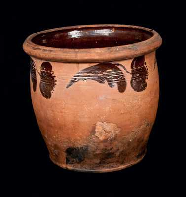 Very Rare Redware Jar Hand-Signed