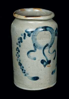 Unusual H. SMITH & CO, Alexandria, VA, Stoneware Crock w/ Incised Initial 