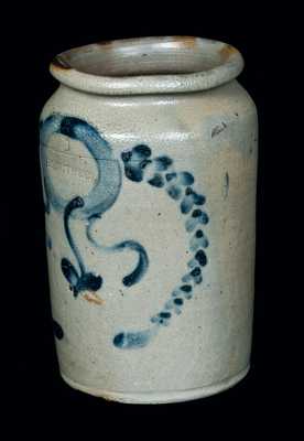 Unusual H. SMITH & CO, Alexandria, VA, Stoneware Crock w/ Incised Initial "M"