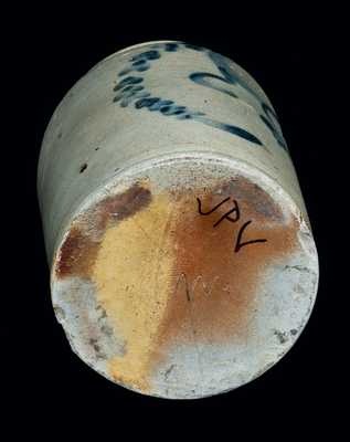Unusual H. SMITH & CO, Alexandria, VA, Stoneware Crock w/ Incised Initial "M"